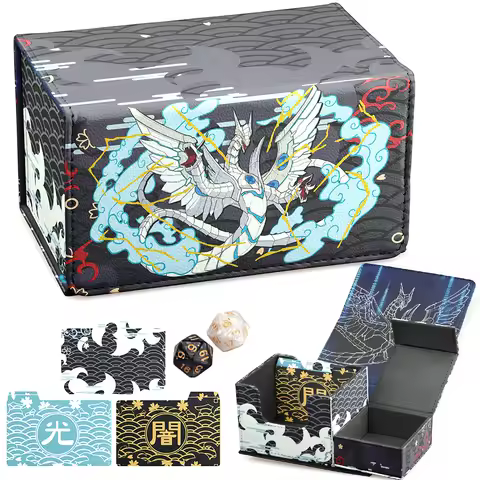 Gacha 100+ Trading Card Deck Case Leather Magnetic Closure Card Storage Box Magic Card Protectors Fit For YuGiOh TCG Sport Cards