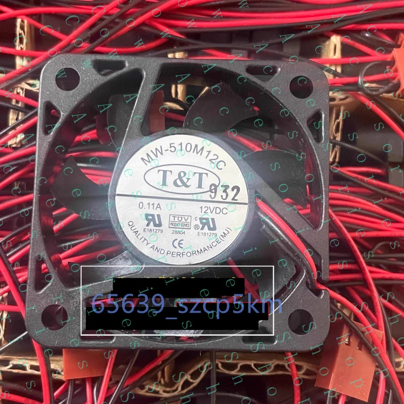 PP+ FOR T&T MW-510M12C 5010 DC12V 0.11A 50x50x10mm 2-wires/ 3-Pin Case Cooling Fan