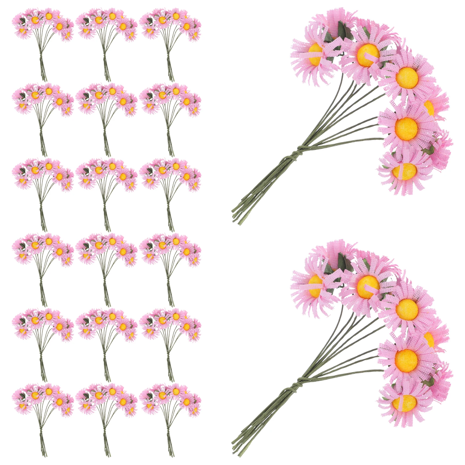

100pcs Artificial Daisy Flowers Weather-Resistant Outdoor Indoor Fake Flower Decors For Diy Wedding Festival Home Decoration