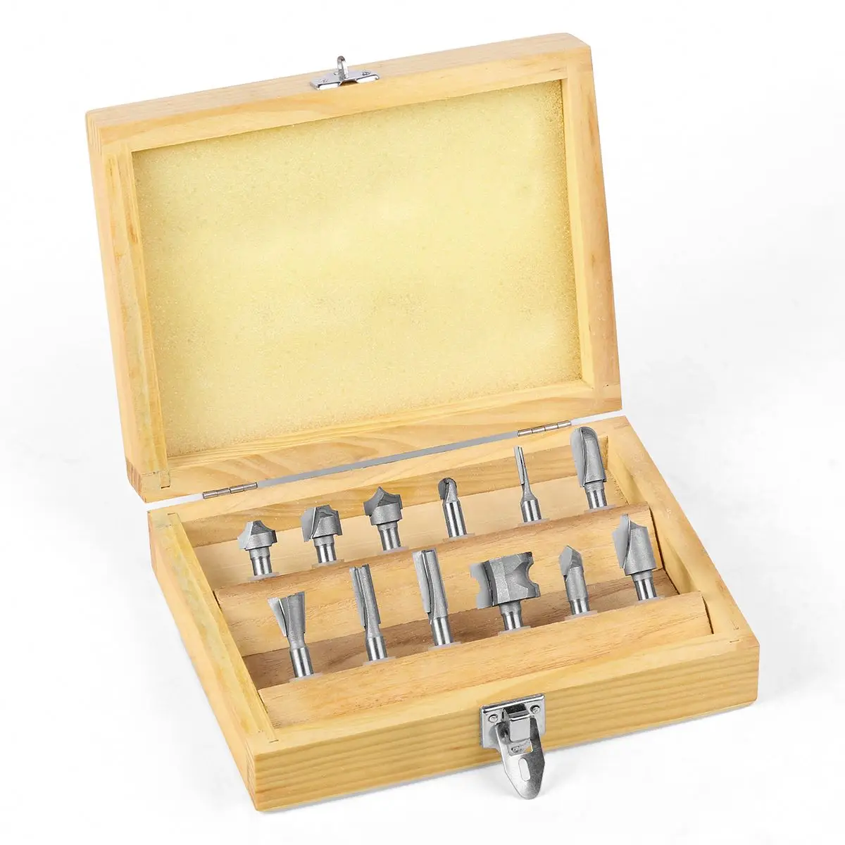 

12Pcs 6mm handle router drill bit set woodworking tools straight engraving slotted round drill bit carbide woodworking milling