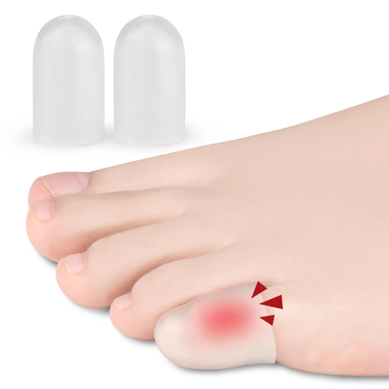 2Pcs Silicone Gel Little Toe Tube Corns Blisters Corrector Pinkie Protector Gel Bunion Toe Finger Protection Gel Sleeve