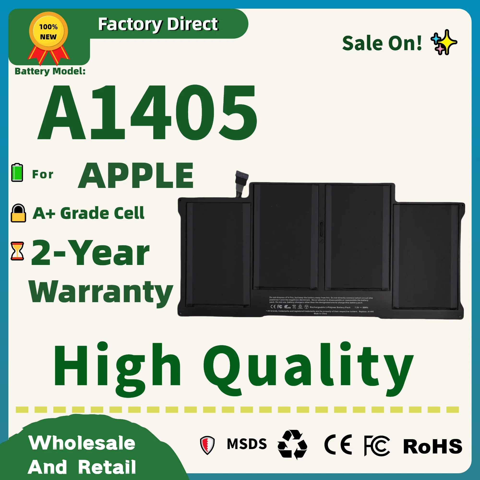 Batería para portátil FRLAN A1405/A1496/A1377 de 50Wh, directa de fábrica, para MacBook Air 13" A1466 A1369 (2012-2015) - 13 meses de garantía
