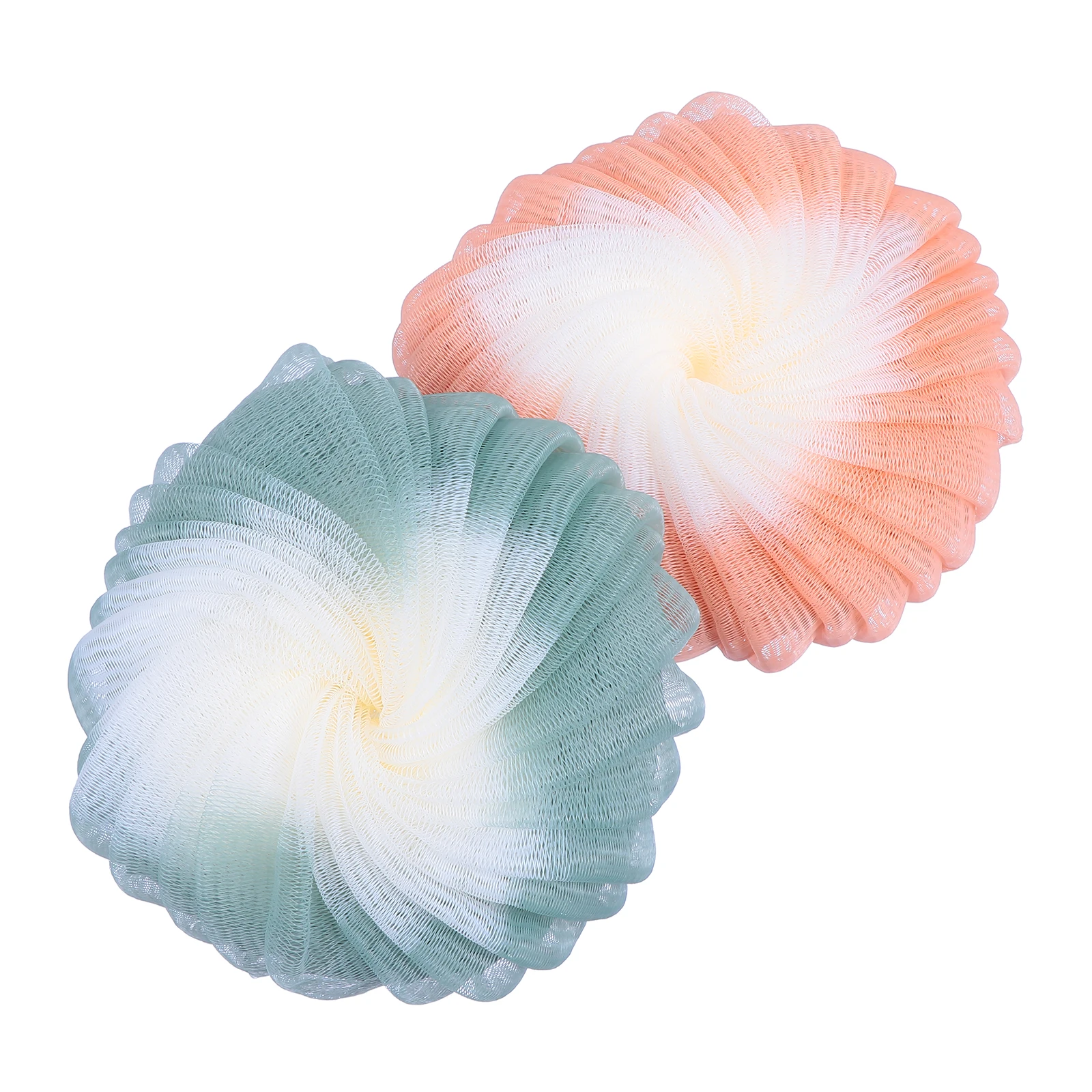 

2pcs Shower Mesh Ball Bath Scrubber Sponge Polyethylene Cleaning Body Skin Accessories For Women Men Daily Life