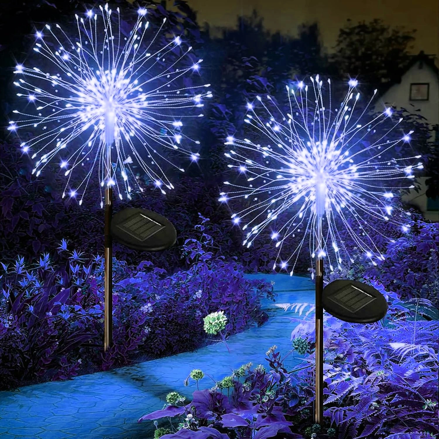 1PC Solar Lights for Outdoor Garden 60/90/200/420LED Dandelion Lighting Stake for Christmas Halloween Lawn Decor
