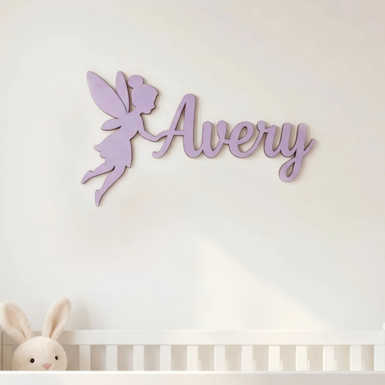 1Pc Custom Flower Fairy Wooden Name Plaque,Home Kids Room Nursery Bedroom Wall Door Decor,DIY Paintable,Birthday Wedding Gift