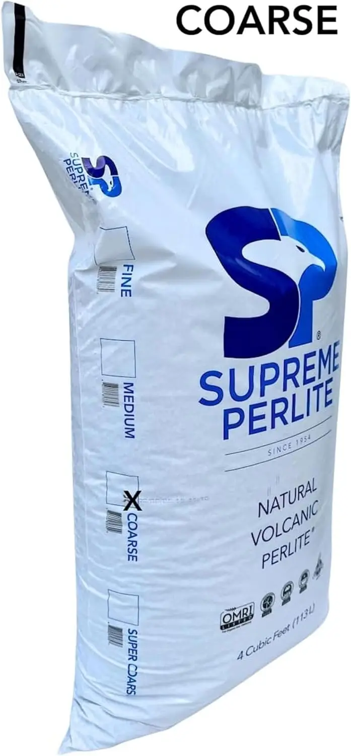 Supreme Perlite Coarse Horticultural Perlite 4 Cu Ft, Soil Aeration Potting Mix, Natural Growing Media for Indoor Outdoor Plants