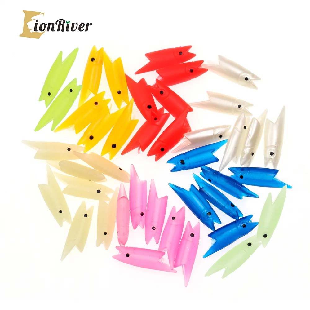 Lionriver brilho macio silicone cabeça de peixe de água salgada streamer moscas sabiki equipamentos amarrando material isca de pesca isca de pesca do mar equipamento de pesca