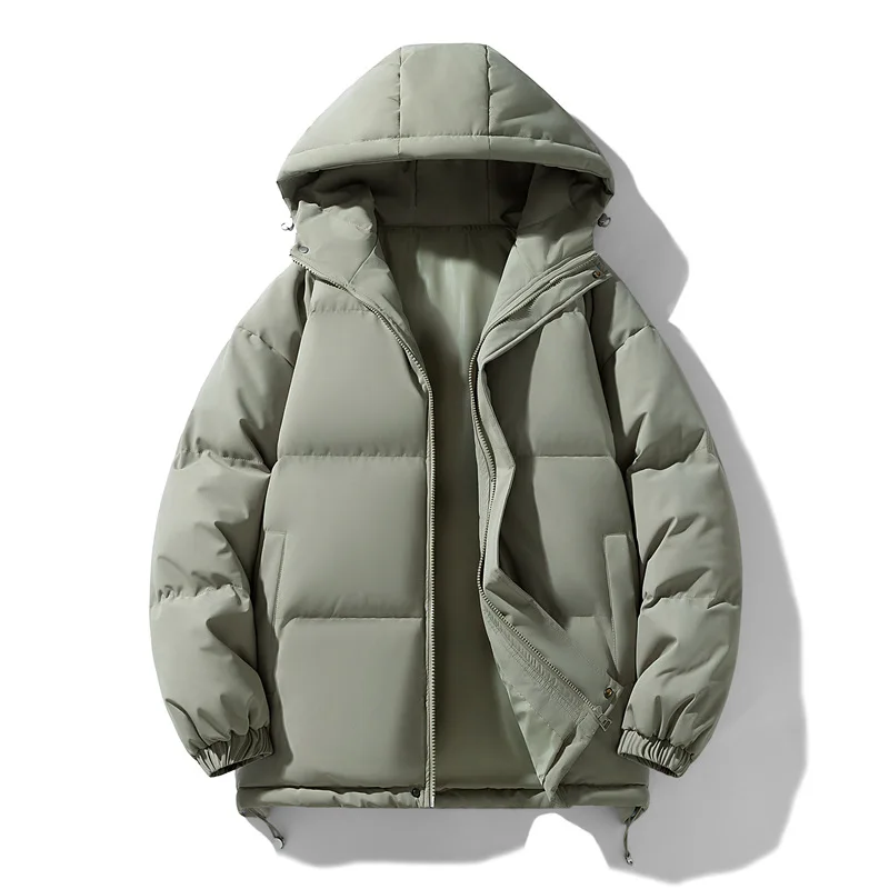 Fall Winter Warm Down Jackets Mens And Women Outdoor Casual Solid Color Zip-up Padded Cotton Jacket Coat Men Fashion Hooded Coat