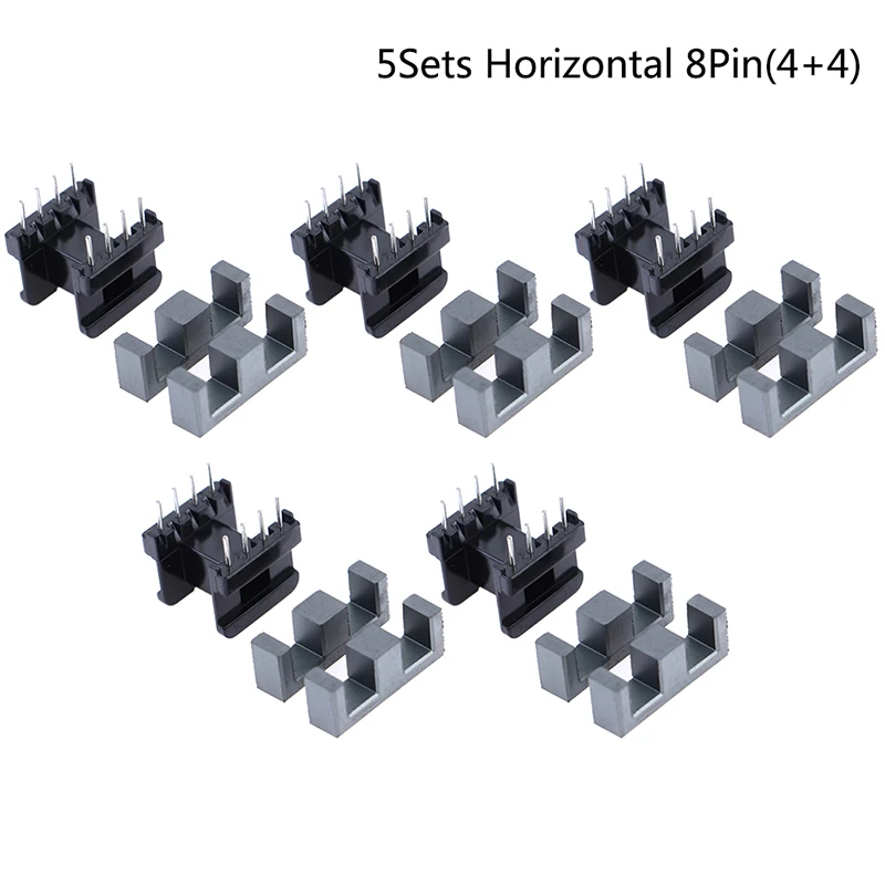 5Sets EE25 4Pin 8P 10P Transformer Bobbin PC40 Ferrite Core Vertical Horizontal