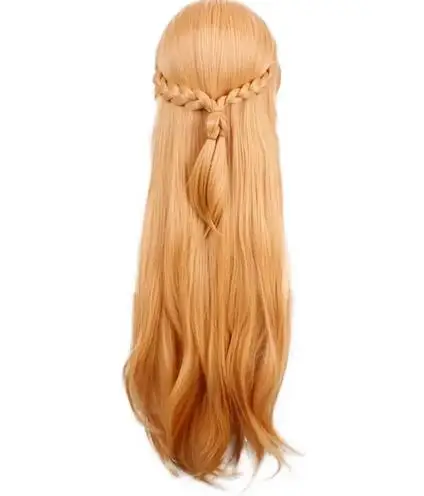 Anime Sword Art Online Yuuki Asuna Long wig Cosplay Costume  Yuki Asuna Women Synthetic Hair Halloween Party Role Play wigs