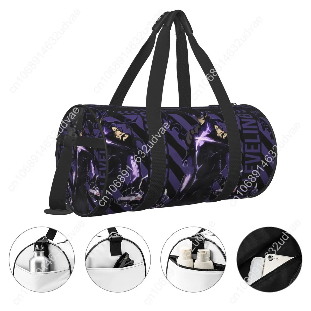 Hot Anime Sung Jin Woo Sports Bags Solos L-Levelings Training Gym Bag with Shoes Novelty Handbags Men Women Outdoor Fitness Bag