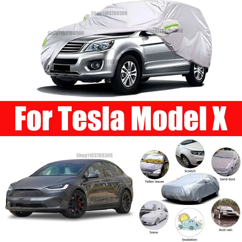 

For Tesla Model X Outdoor Protection Full Car Covers Snow Cover Sunshade Waterproof Dustproof Exterior Car accessories