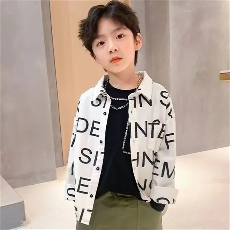 Boys Baby's Kids Blouse Coat Jacket Outwear Cotton 2024 Orange Spring Autumn Shirts Outwear Teenagers Overcoat Children's Clothi