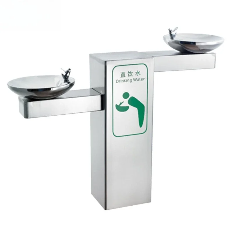 

Stainless steel press water intake three pots public outdoor water dispenser