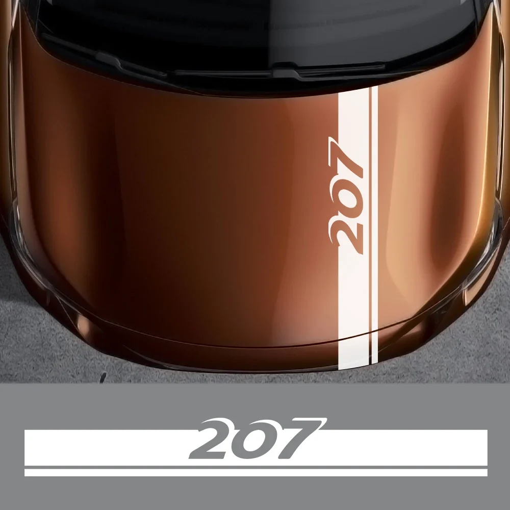 Automobile Engine Bonnet Cover Trim Stripe Stickers Decals For Peugeot 207 Car Styling Hood Decoration Graphic Vinyl Accessories