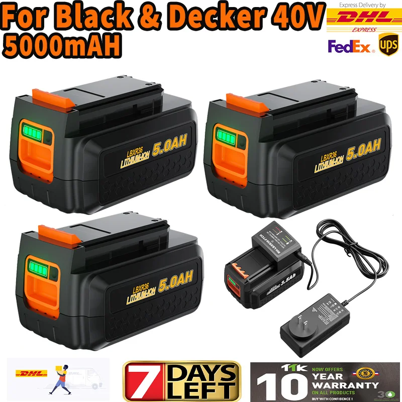 Pour Black & Decker LBXR36 batterie 36 v/40 V 4000 mAh LBX2040 BL2036 LST136 LST420 LST220 L50 batterie d'outil sans fil Rechargeable