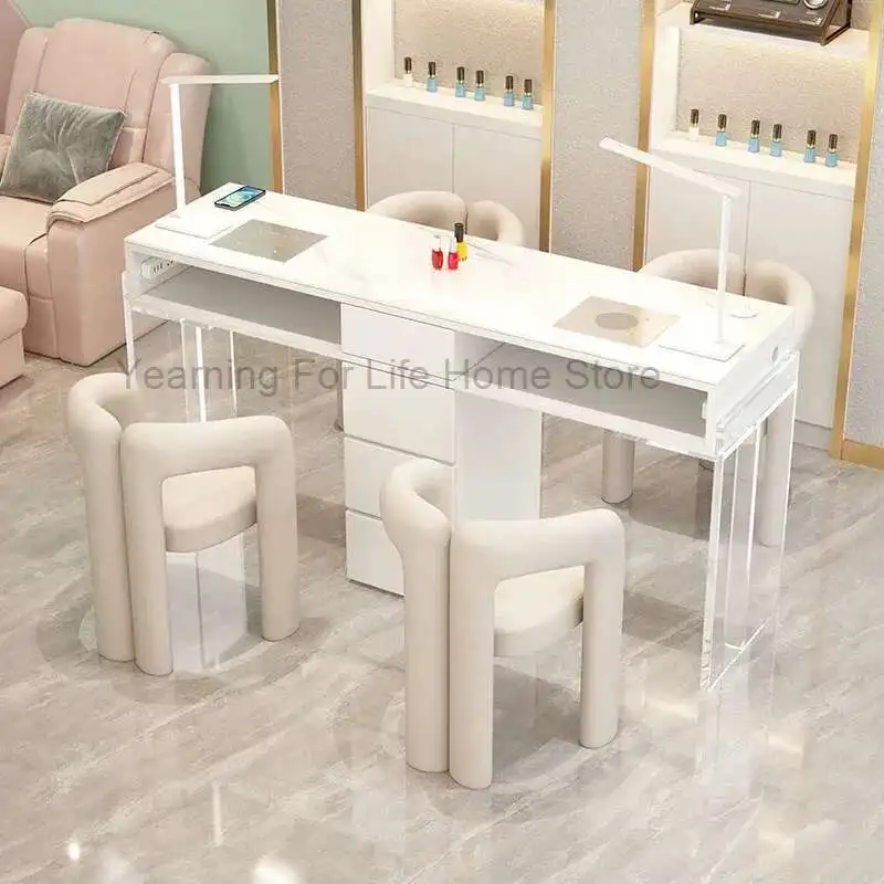 Nail Supplies Equipment Acrylic Tables Professional Manicure Dust Collector Desk Nails Beauty Table Manicure Tafel Furniture