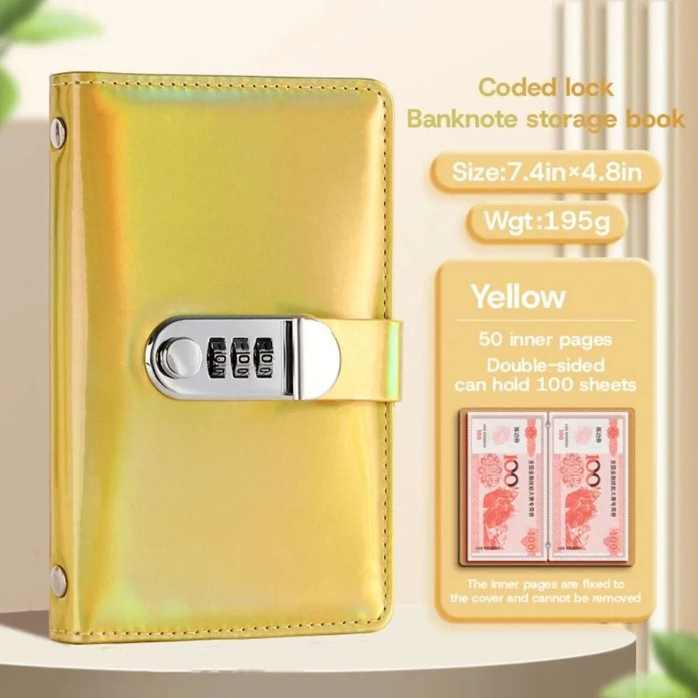 50Sheets Savings Book with Password Lock Dual Sided Laser Savings Challenge Tracker Book Cash Envelopes Savings Handbook