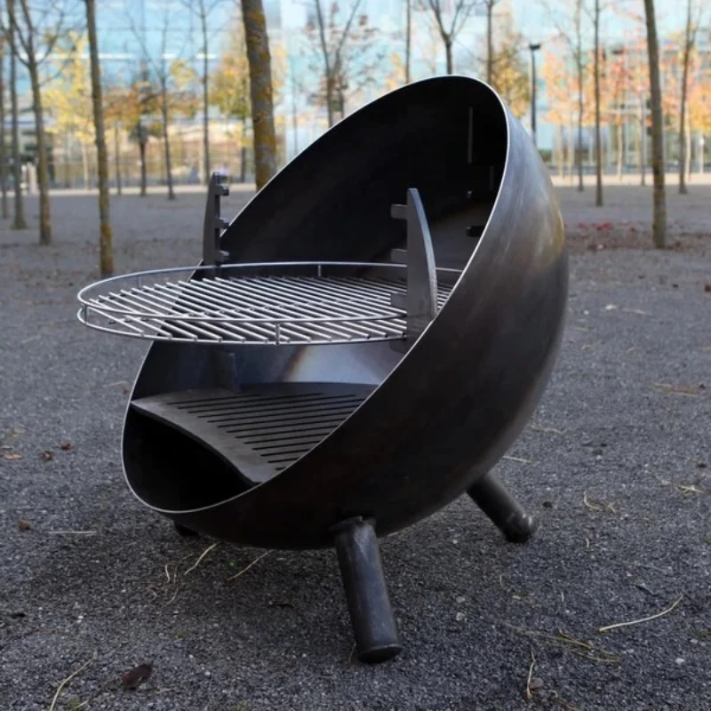 GN-BBQ-215-L Outdoor Garden Corten Steel BBQ