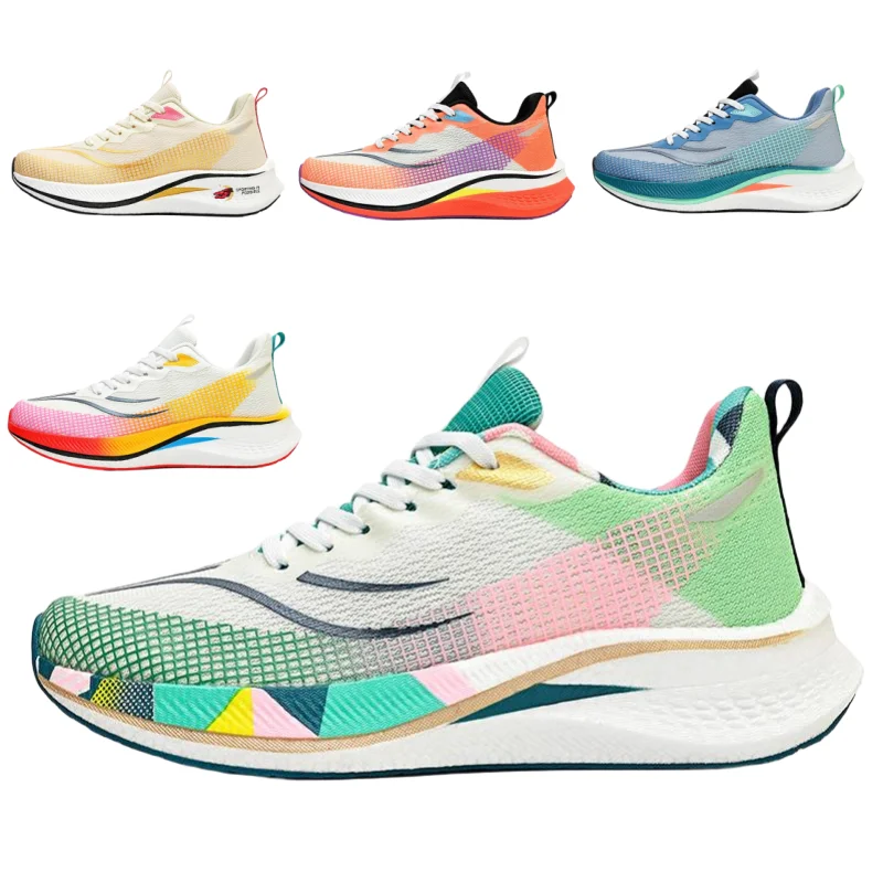 

Мужская спортивная обувь с разноцветной сеткой, легкая и дышащая амортизирующая спортивная обувь на мягкой подошве.