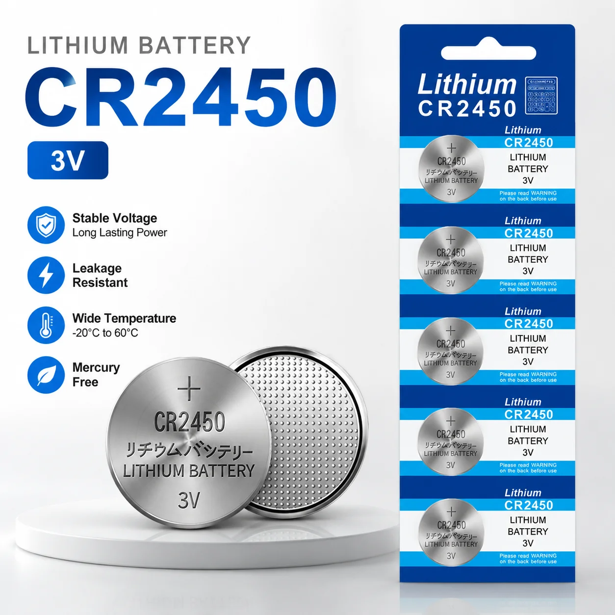 CR2450 3V Lithium Coin Cell Battery 5‑50Pcs for BMW Key Fob LED Candle Digital Scale Thermometer