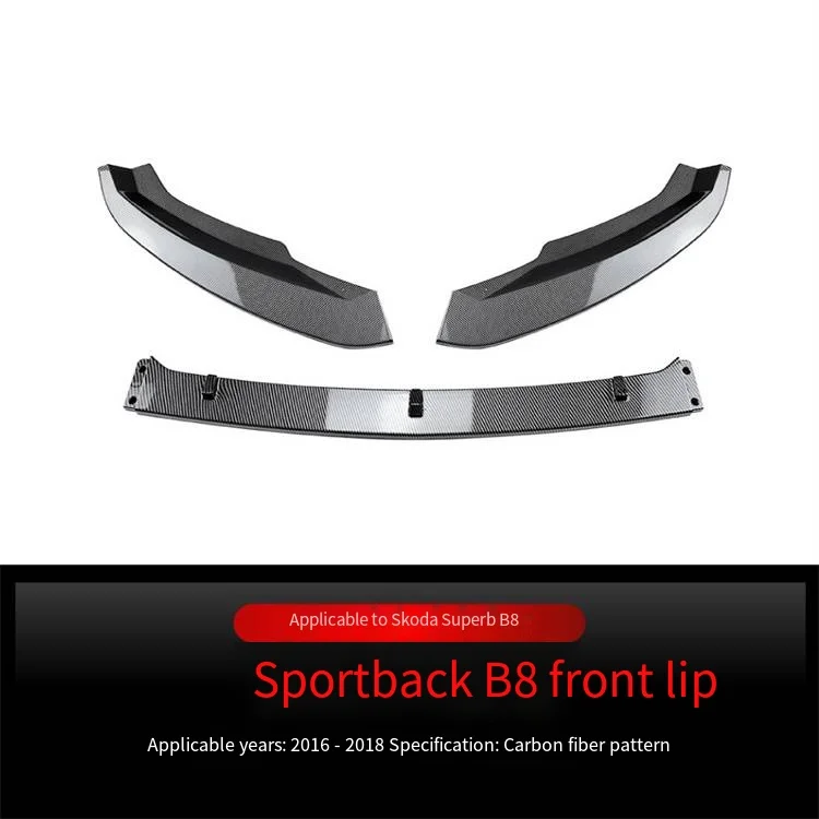 Veidt Suitable for 2016-2018 Skoda Superb B8 Front Bumper Front Lip Front Spoiler Corner Wrap Cross-border Modification