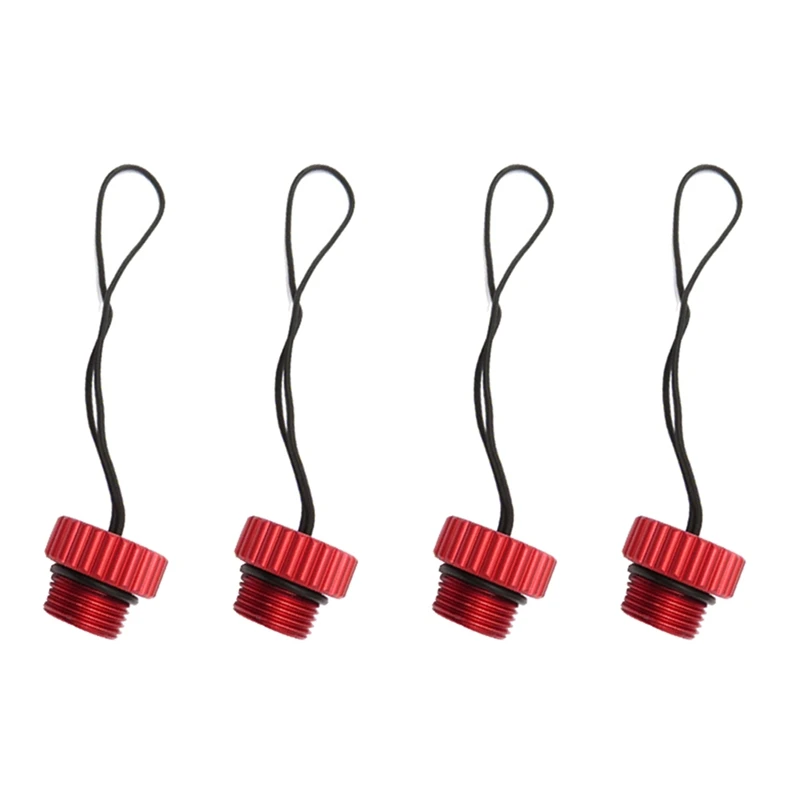 4X Scuba Diving DIN Tank Valve Threaded Cover 5/8-14NPS Dust Cap Dust Plug Protector Tank Regulator Protection Cover Red