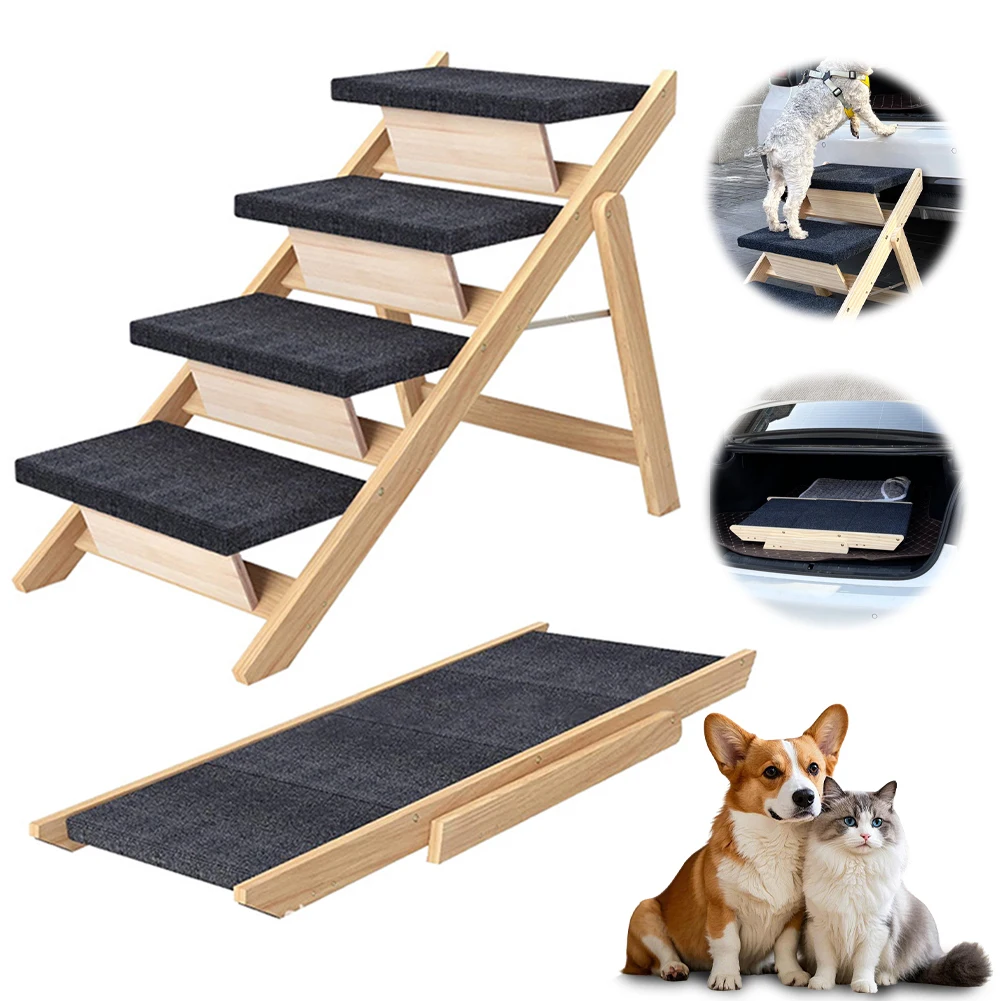 

Foldable Outdoor Steps Non-slip Dog Stairs Carpeted Ramp Ladder (Fourth Layer)
