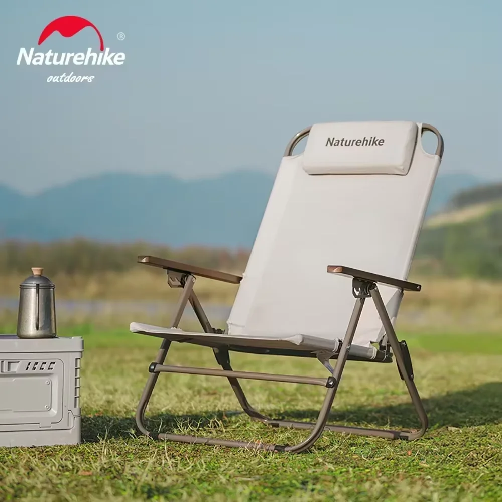 Naturehike t02 ajustável dobrável reclinável acampamento alta volta espreguiçadeira ao ar livre portátil encosto relaxar cadeiras cadeira de lazer