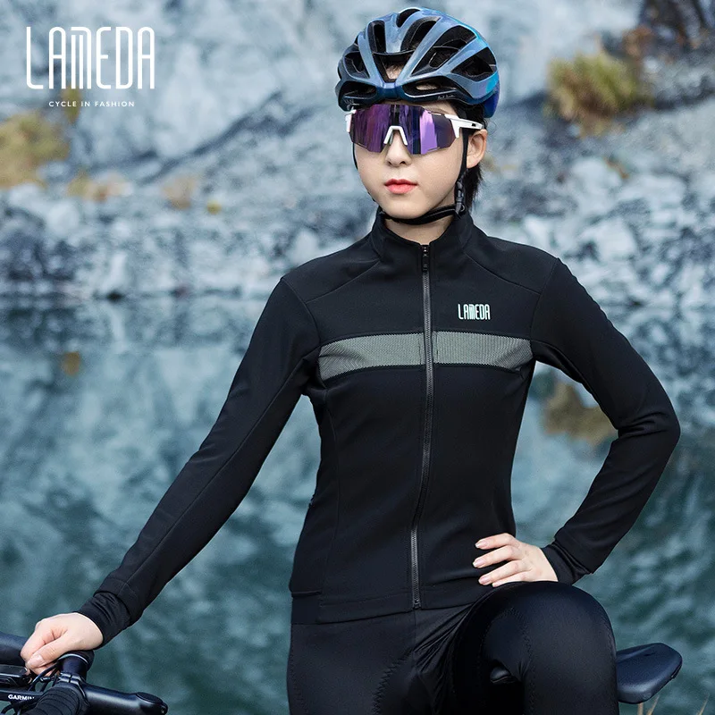 Lameda Windbreaker For Cycling Warm Cycling Jersey Women Biker Jacket Fleece Fleece Long-sleeved Waterproof Jacket Woman