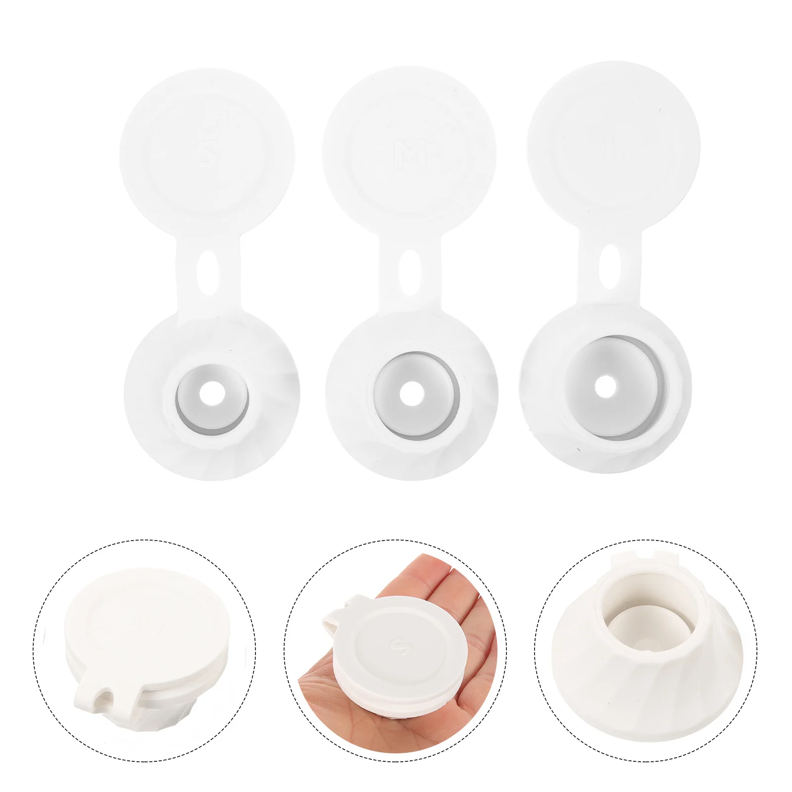 

3 Pcs Shampoo Bottle Accessory Jar Lids for Home Use Dispenser Leak-proof Caps Condiment Replacement Parts