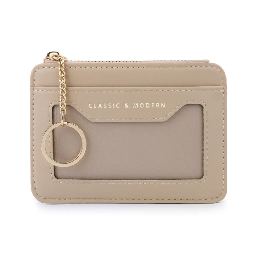 Ladies Accessory Multi-card Slots Card Bag Leather Keychain Hanging Coin Purse PU Leather Multi-card Wallet Gifts