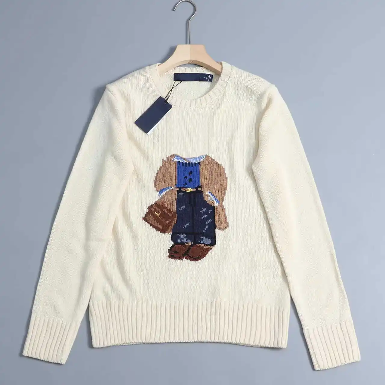 

Осень-зима, длинный вязаный свитер све, шерстяная пряжа, два варианта цвета, круглый Ne, женская мода с мультяшным анимационным узором