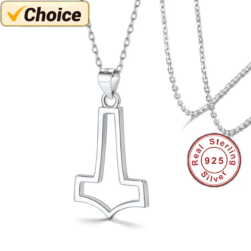 

925 Sterling Thor's Hammer Pendant Necklace for Women Men Dainty Pendant Necklace Religious Daily Jewelry