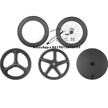 Carbon Clincher Wheelset 700c Wheel Fixed Gear  Carbon Wheels Bicycle Parts for  Front and Rear Closed Carbon Wheel
