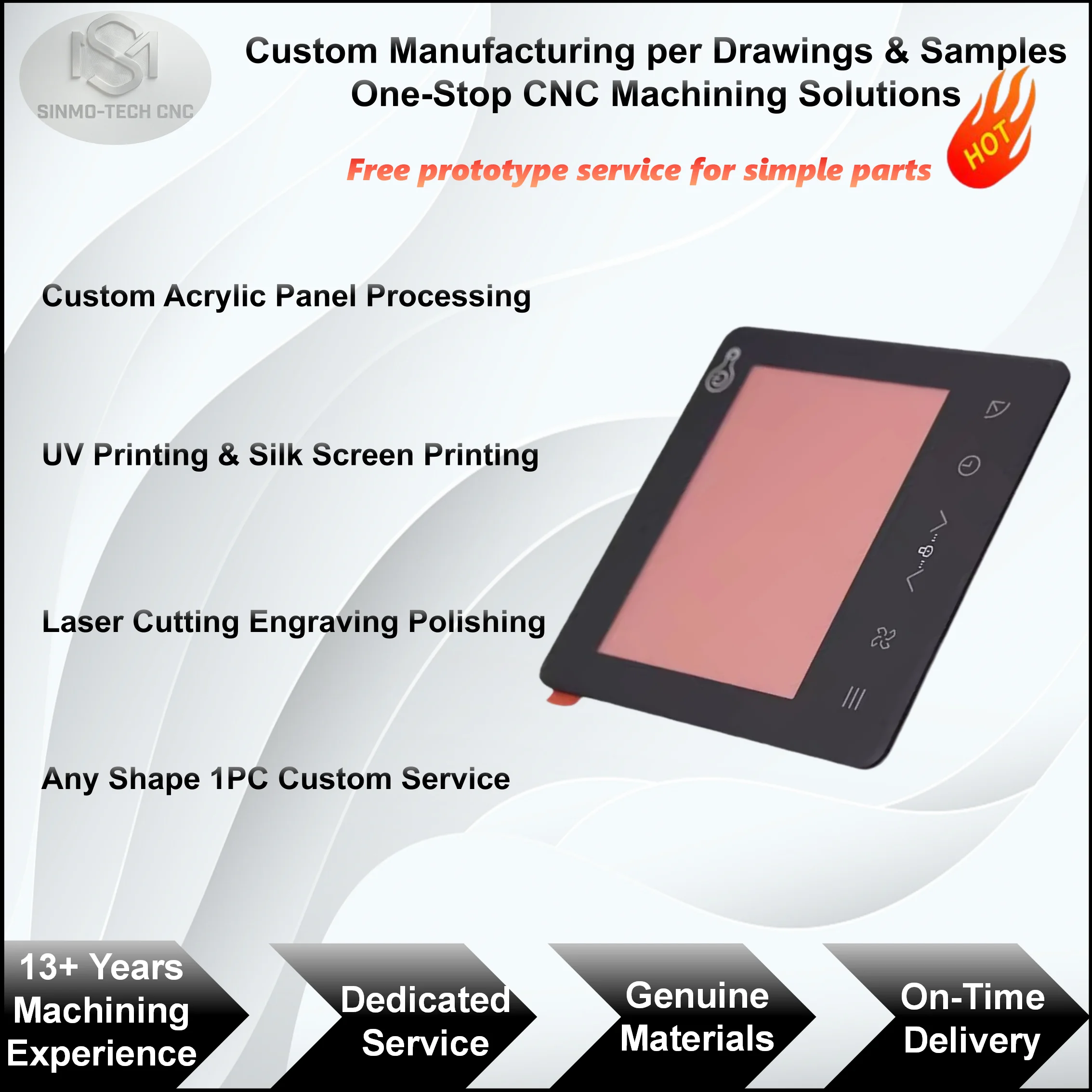 Acrylic Display Board Custom Laser Cutting UV Printing Silk Screen Printing Bending Polishing OEM Custom