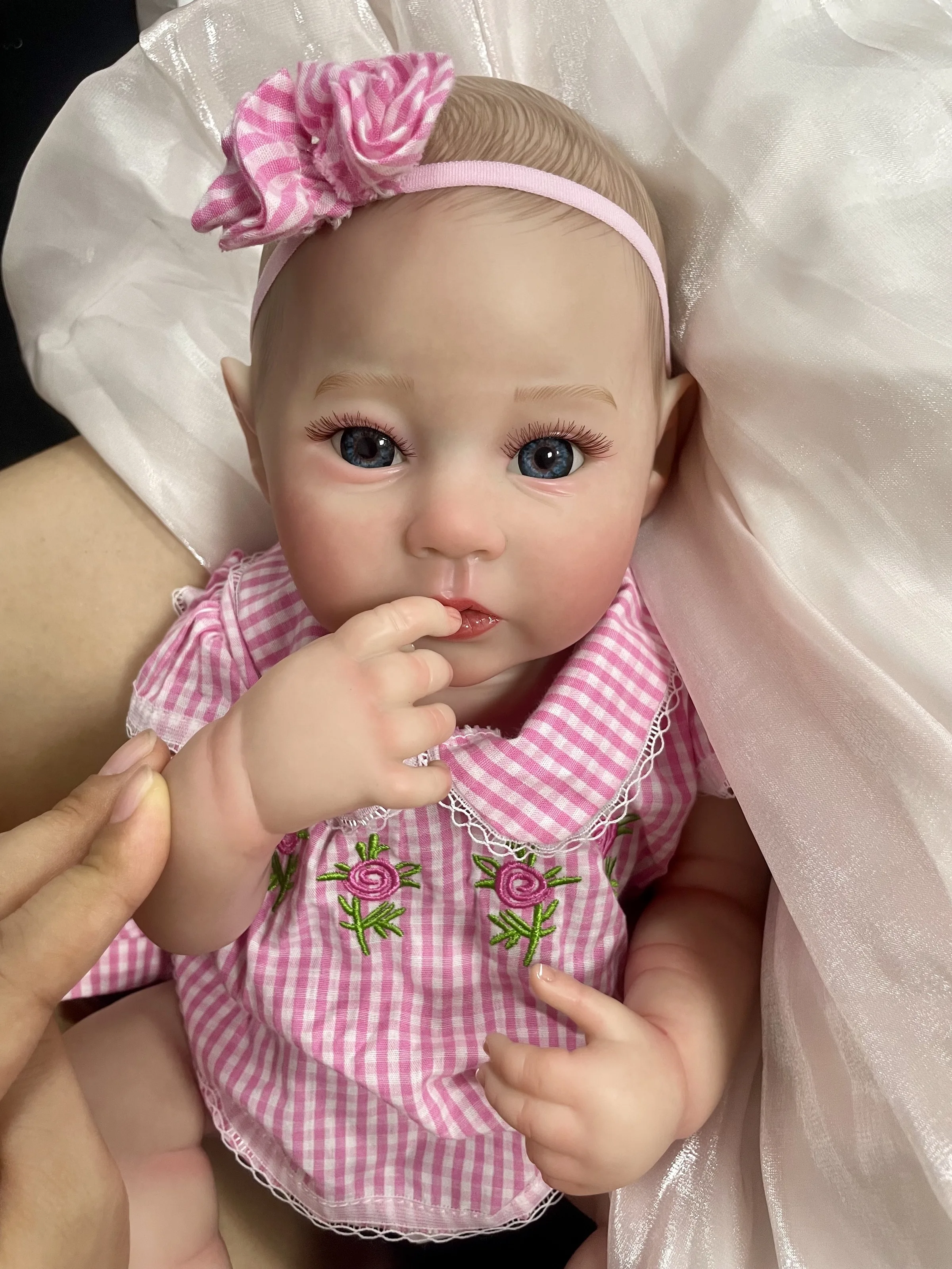 18 Inch Full Body Silicone Vinyl Girl Raven Reborn Baby Doll Washable Bebe 3D Painted Skin Reborn Collectible Art Christmas Gift