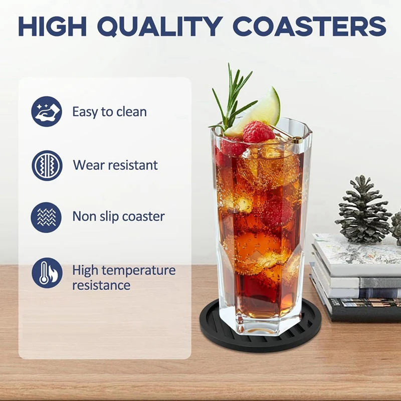 4PCS Coasters,Coasters For Table,Non-Slip Heat Resistant Coasters For All Cups,For Homes & Bars
