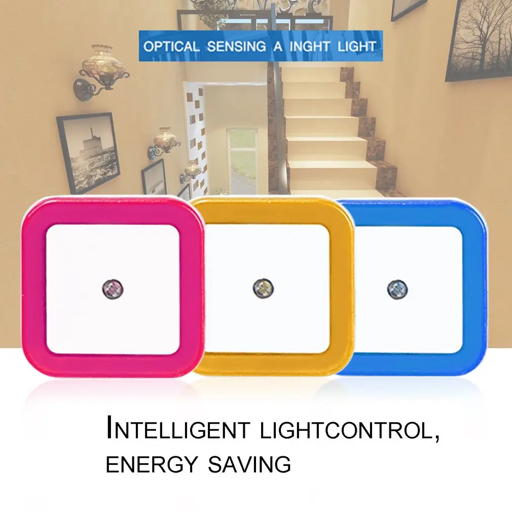 Lampu malam LED, cahaya Mini kontrol Sensor cahaya 110V 220V EU steker AS lampu induksi hemat energi untuk ruang tamu kamar tidur pencahayaan