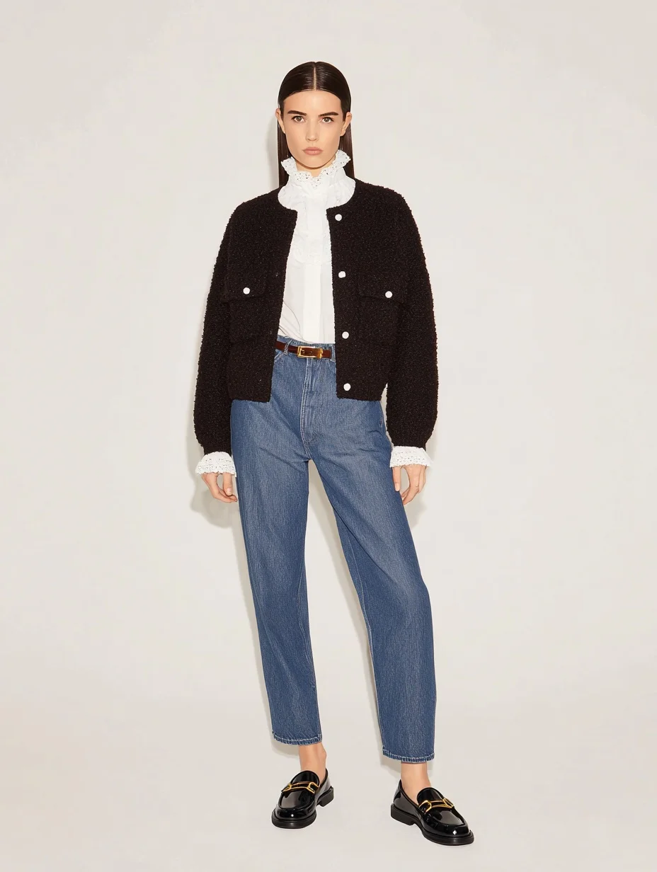 

Mia Muse женские легкие куртки осень-зима 2025 элегантная шикарная однотонная повседневная куртка с длинными рукавами и круглым вырезом