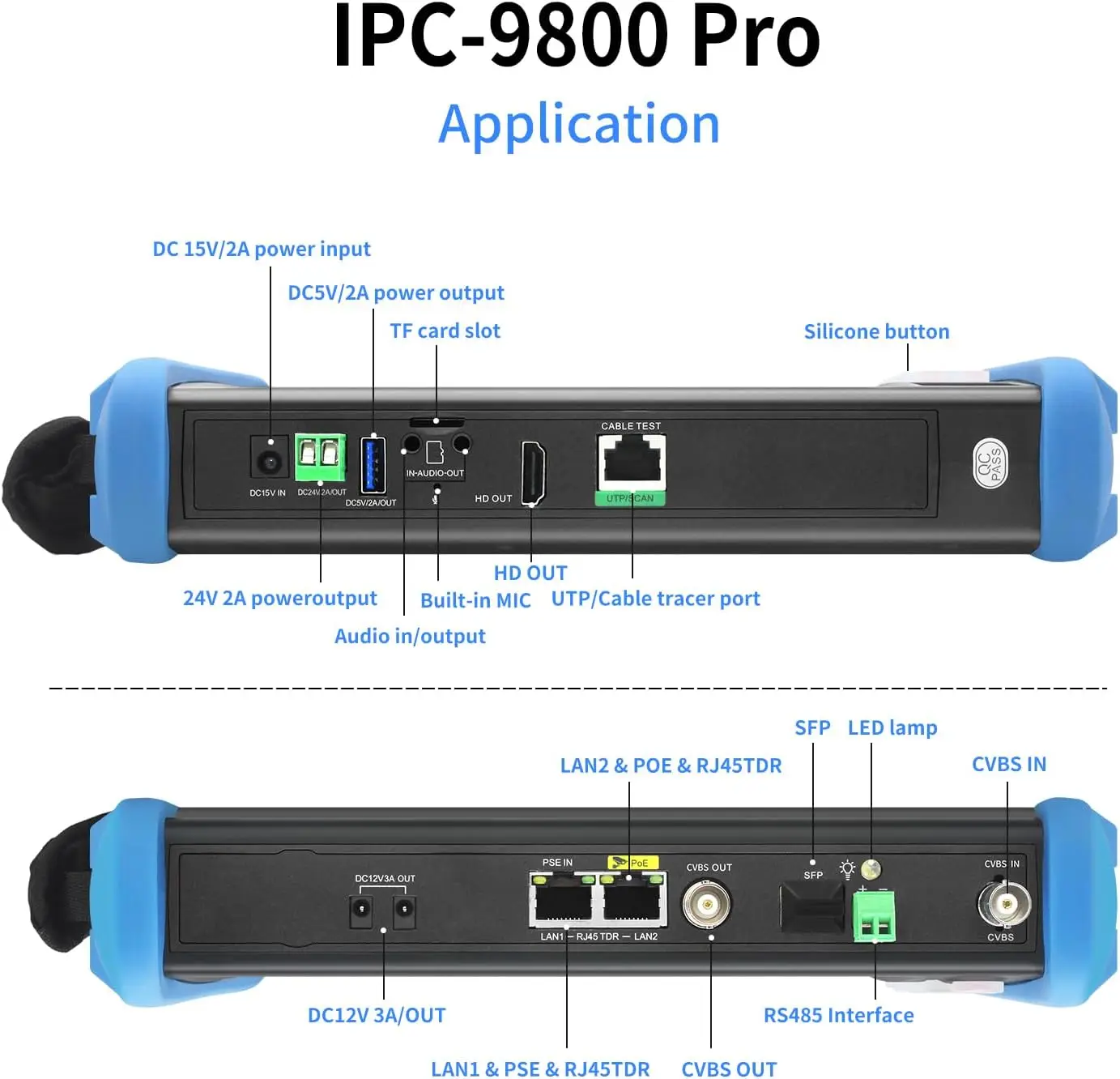 Camera Testing Device 7' 8K 32MP CCTV IP Camera Tester with POE++ Tester 1CH SFP Interface Network Tool Cable Tester IPC-9800Pro