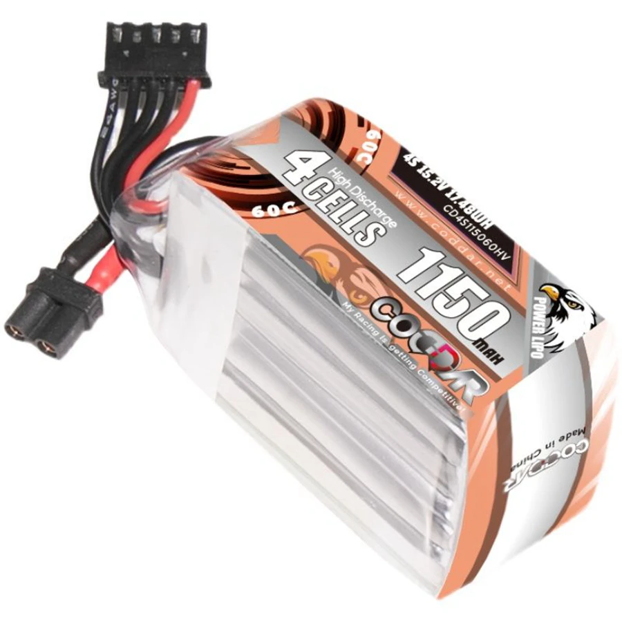 CD4S115060HV 4S 15.2V 60C 1150mAh Long Endurance Model Airplane Traverser Lithium Battery Pack