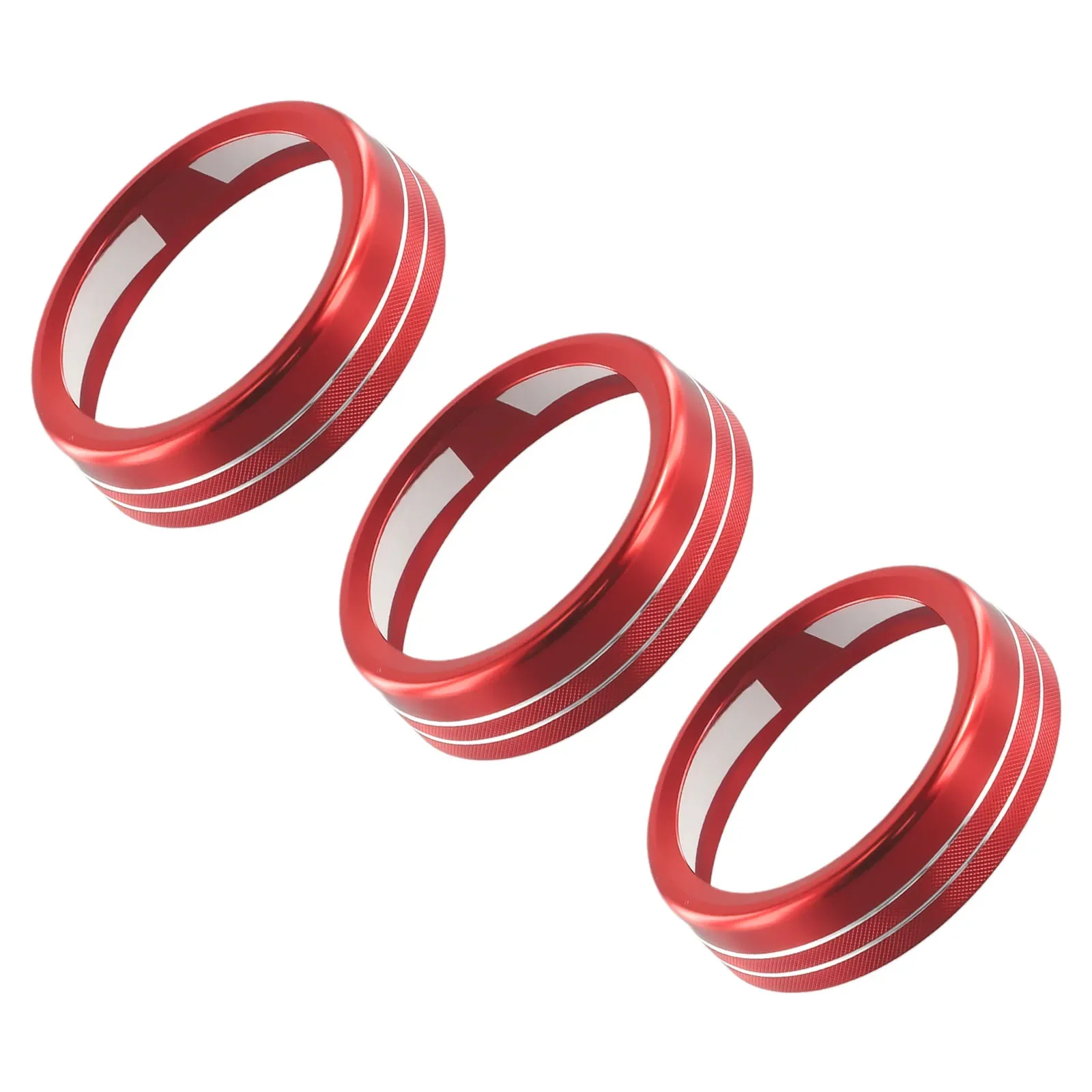 Rings Trim Air Condition Knob Air Conditioning Knob No Drilling Required Car 3pcs Set Accessories Aluminum Alloy