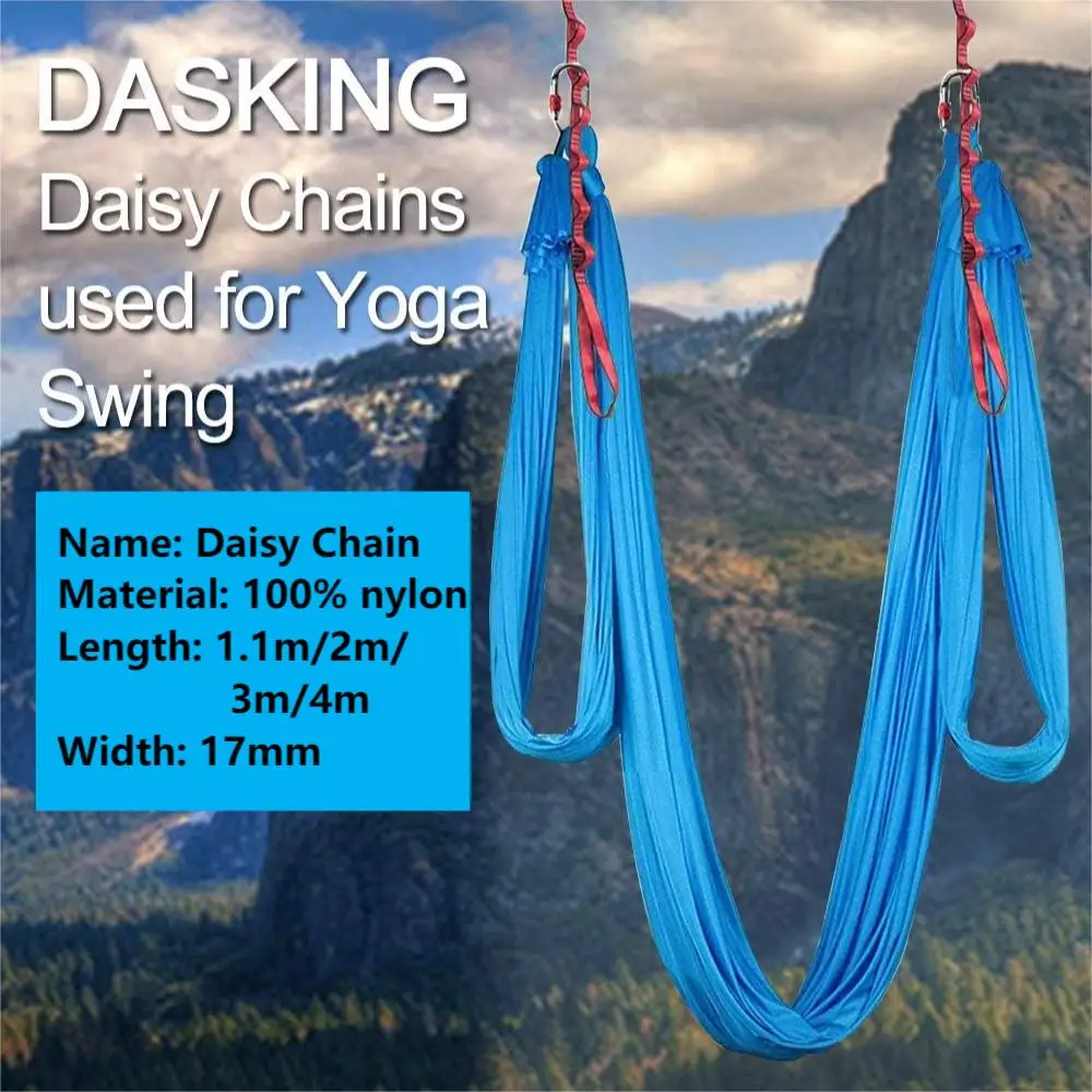 1.1/2/3/4M Yoga Hammock Extension Strap Daisy Chains Pilates Stretch Belt Adjustable Nylon Wearproof Outdoor Climbing Sling Rope