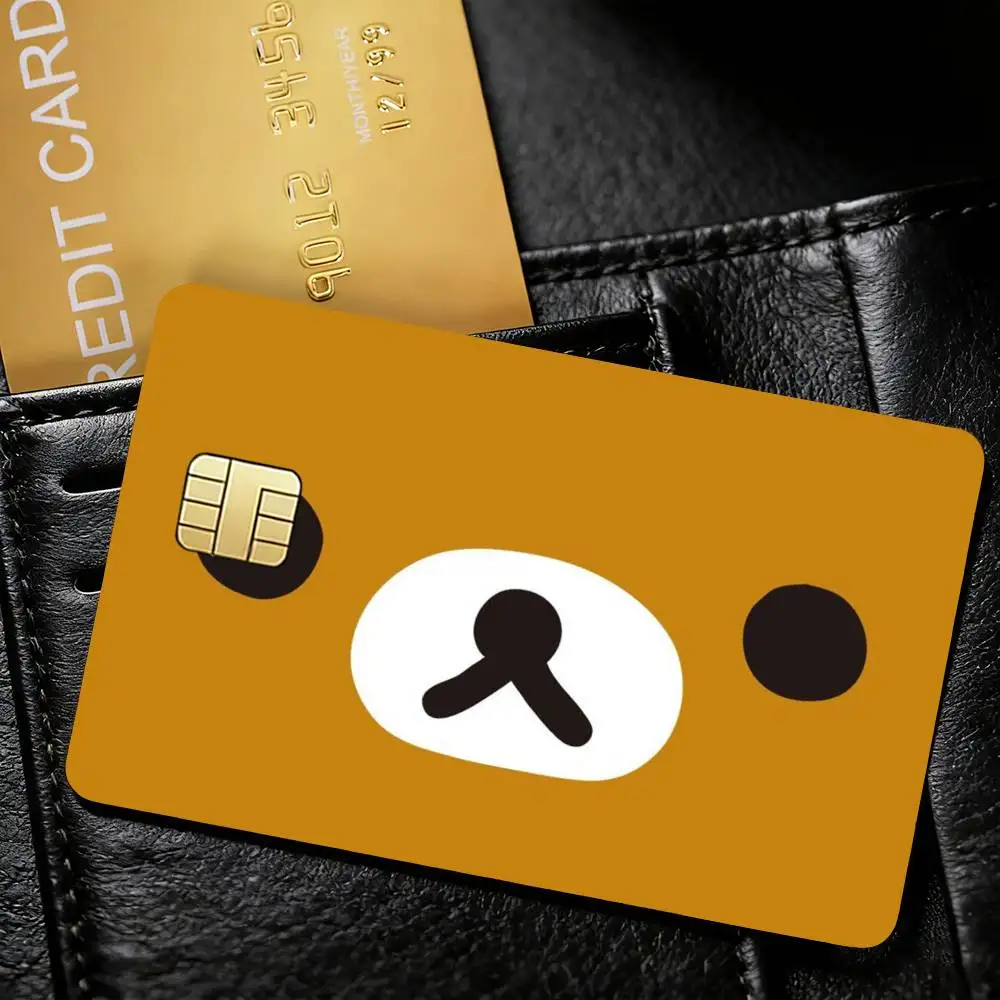 Cute R-Rilakkuma Credit Card Skin Stickers For VISA Bank Bus Metro Access Card Protective Film Cover Sticker