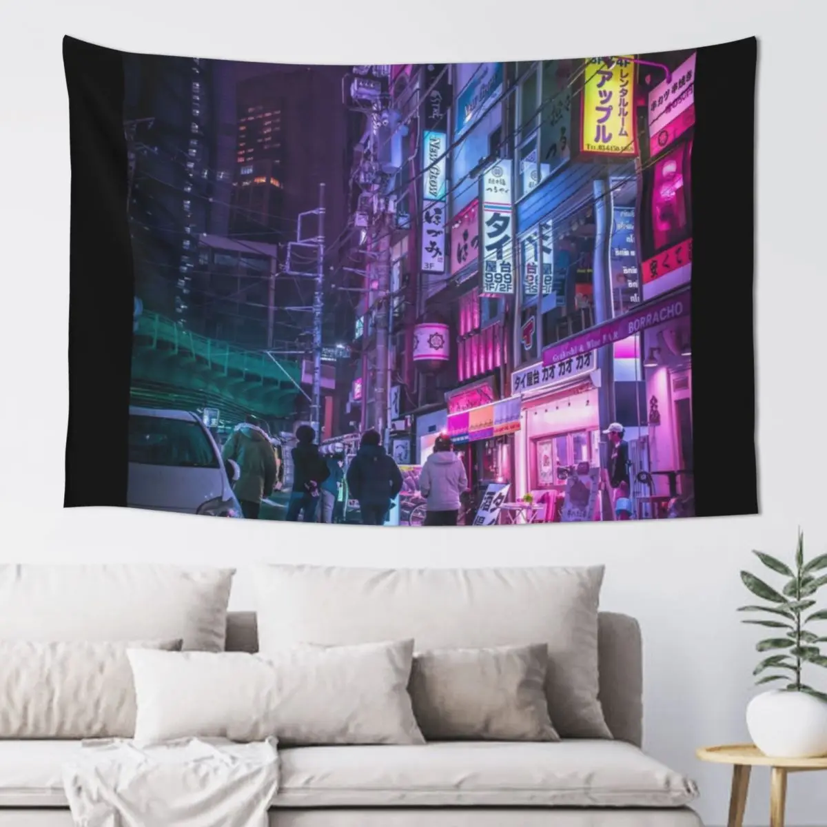 

Cyberpunk Anime Aesthetic in Tokyo Japan Tapestry Wallpapers Home Decor Bedroom Decor Room Decorating Aesthetic Tapestry