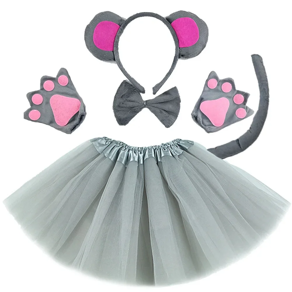 

Adult Boy Girls Kids Children Animal Mouse Birthday Party Gift Headband Skirt Tail Bow Costume Cosplay Wedding Festival