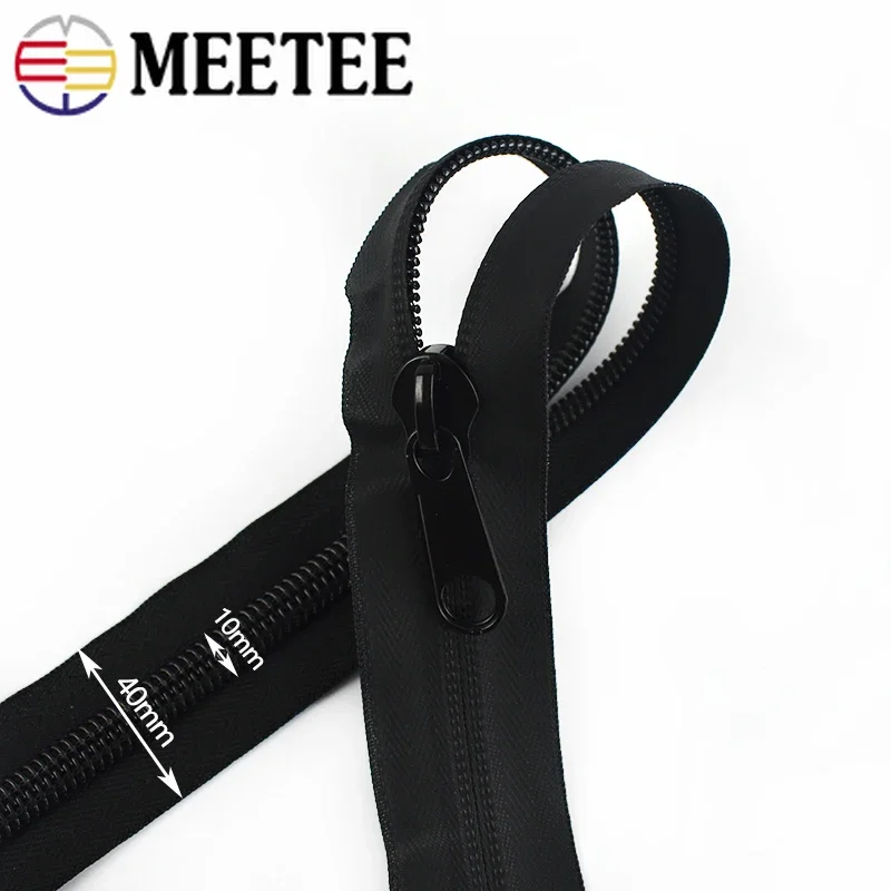 2/4M 10# Waterproof Zipper for Sewing with Sliders Reverse Nylon Ziper Invisible Coil Zip Clothes Zippers Closure Accessories