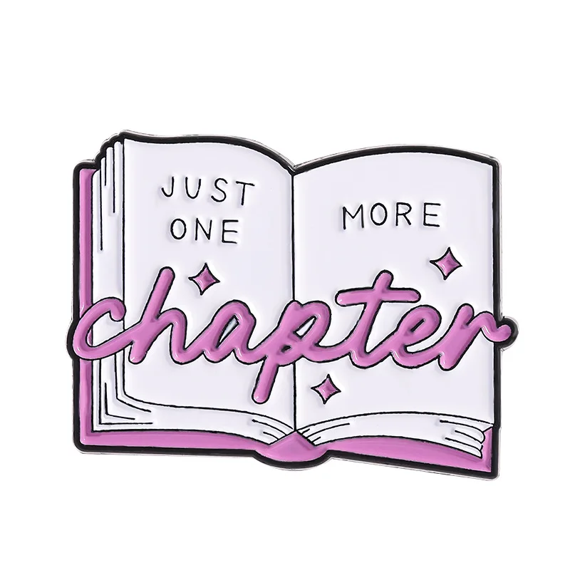 Livro rosa broche geométrico inglês legal versátil metal crachá colar agulha presente requintado espartilho