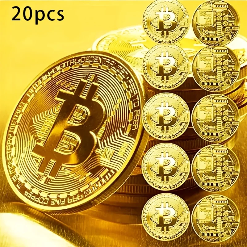 10/20pcs Bitcoin Commemorative Coin Set, Perfect for Business Gifts, Craft Enthusiasts, and Holiday Party Birthday Souvenirs
